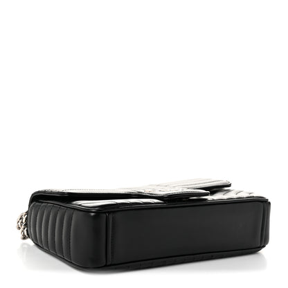 Prada Soft Calfskin Impunture Diagramme Medium Chain Flap Shoulder Bag Black 4 of 10