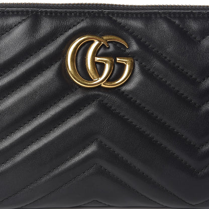 Gucci Calfskin Matelasse Mini GG Marmont Chain Bag Black 10 of 12