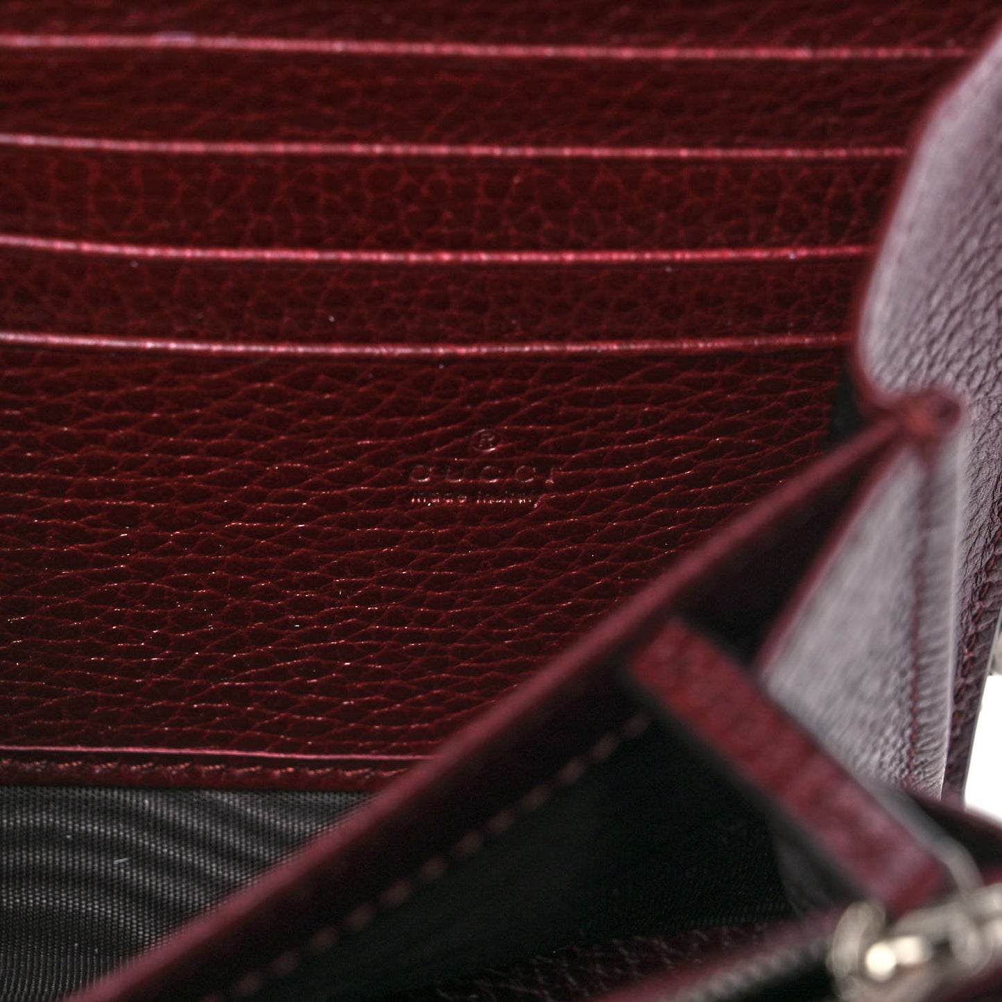 Dollar Calfskin Crystal Mini Dionysus Chain Wallet Vintage Bordeaux
