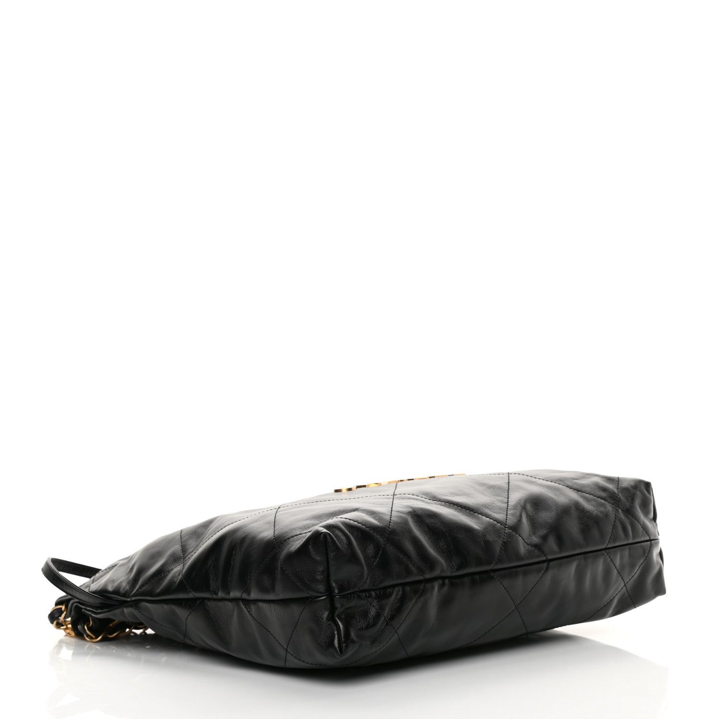 Shiny Calfskin Quilted Small Chanel 22 Black