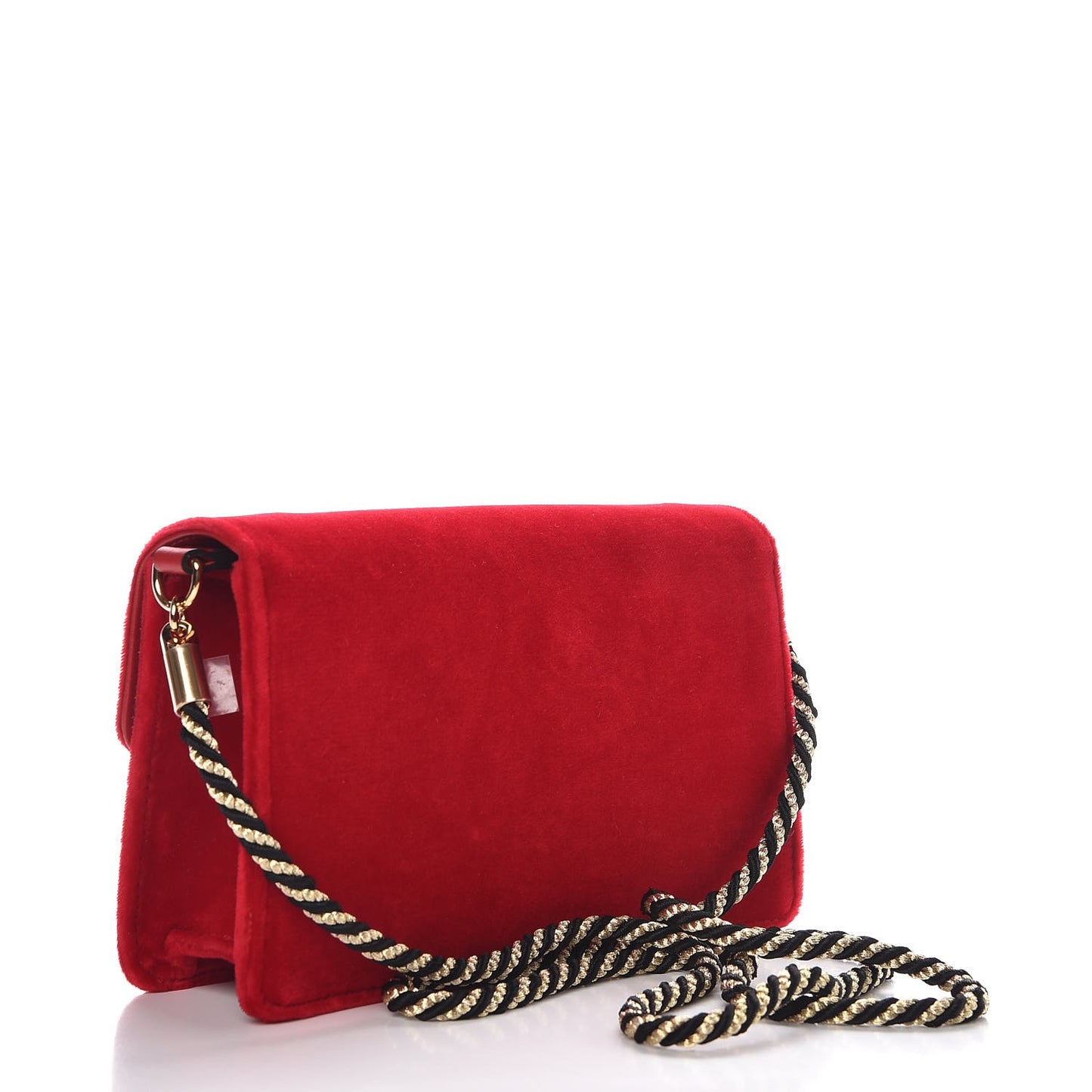 Velvet Crystal Square G Shoulder Bag Red