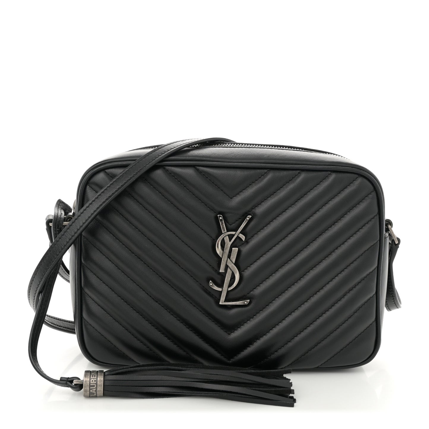 Calfskin Matelasse Monogram Lou Camera Bag Black