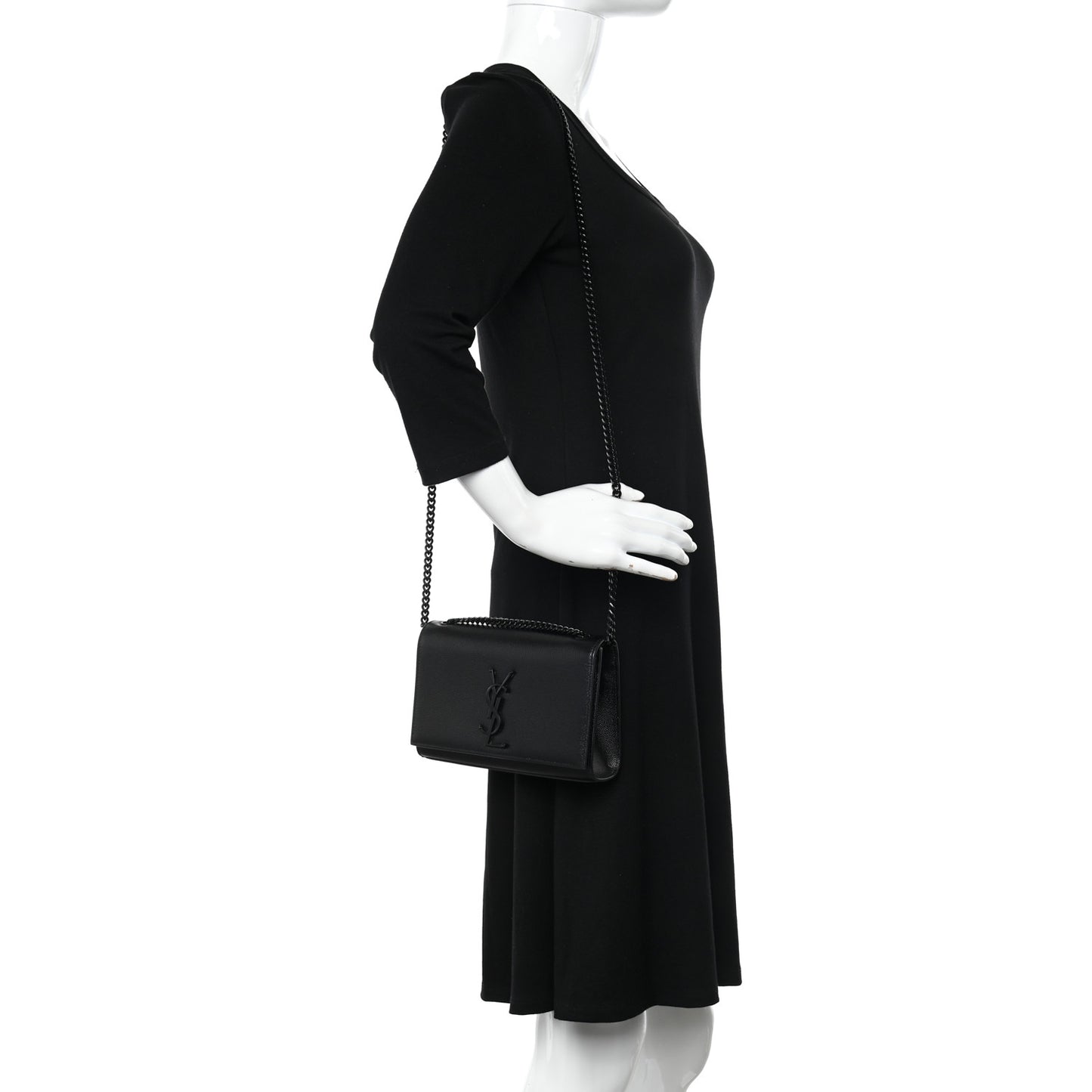 Grain De Poudre Small Monogram Monochrome Kate Satchel Black