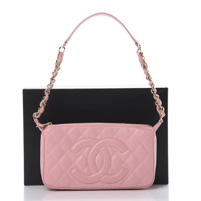 Chanel Caviar Quilted Pochette Pink 12 of 12