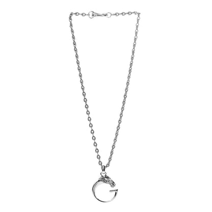 Gucci Sterling Silver G Horse Rope Pendant Necklace 3 of 4