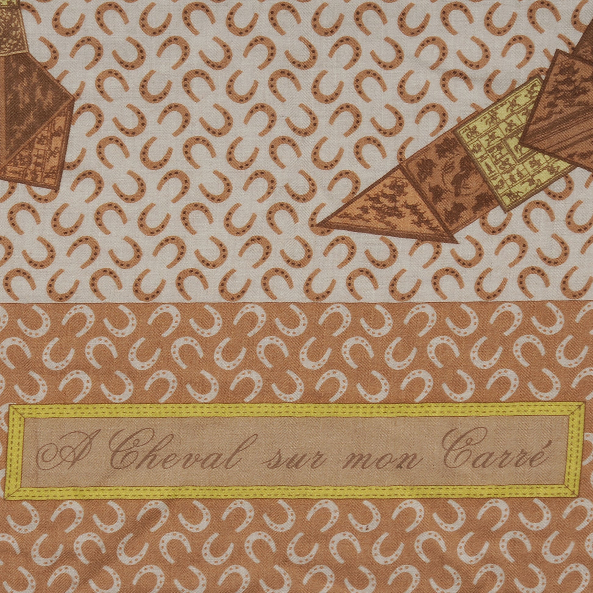 Hermes Cashmere Silk A Cheval Sur Mon Carre Shawl GM 140 3 of 5
