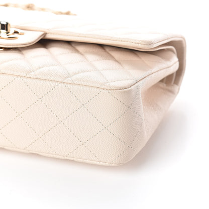 Chanel Iridescent Caviar Quilted Medium Double Flap Beige 9 of 9