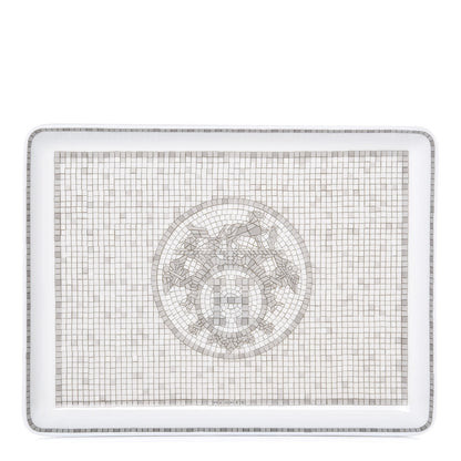 Hermes Porcelain Mosaique Au 24 Sushi Plate Platine 1 of 7