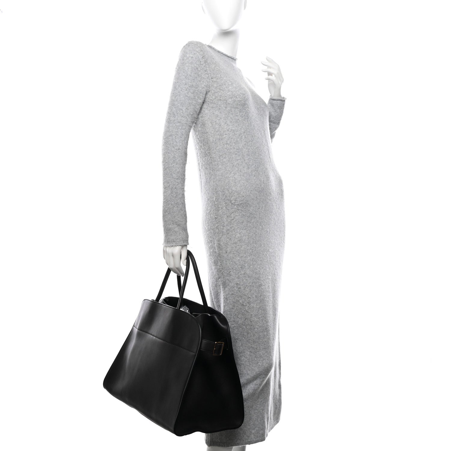 The Row Polished Saddle Calfskin Soft Margaux 17 Black 2 of 10