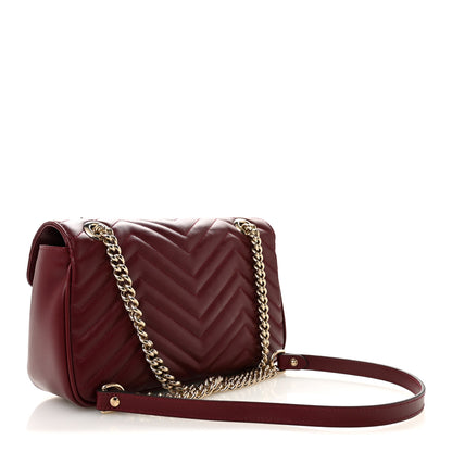 Gucci Calfskin Matelasse Small GG Marmont Shoulder Bag Ancora Red 3 of 10