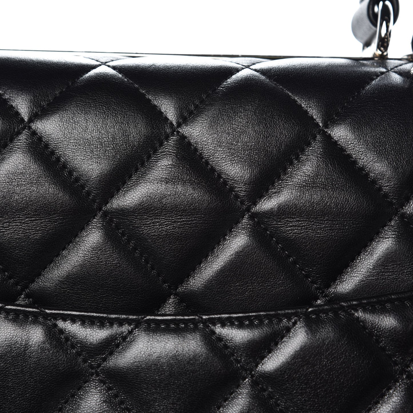Lambskin Quilted Large Trendy CC Dual Handle Flap Bag Black