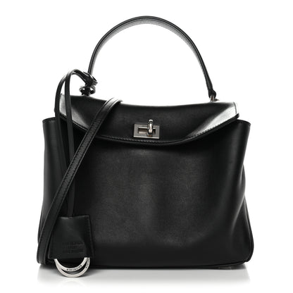Balenciaga Natural Smooth Calfskin Mini Rodeo Top Handle Handbag Black 1 of 10