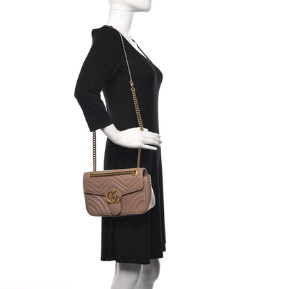 Gucci Calfskin Matelasse Small GG Marmont Shoulder Bag Porcelain Rose 2 of 10