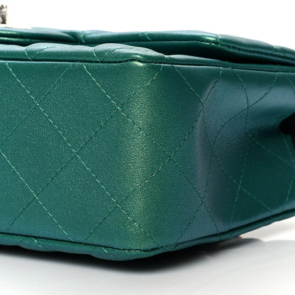 Chanel Iridescent Calfskin Quilted Mini Rectangular Flap Green 10 of 10