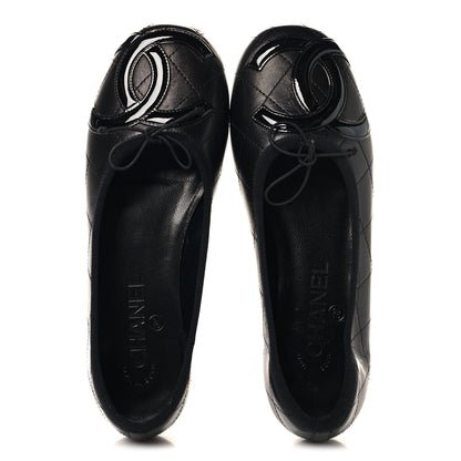 Chanel Lambskin Quilted Cambon Ballerina Flats 36.5 Black 2 of 10