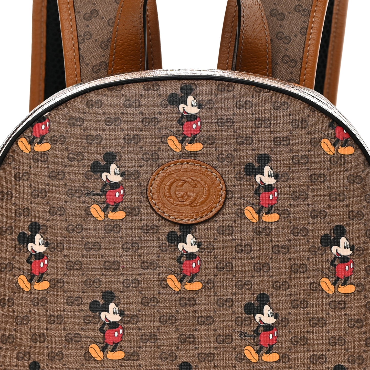 X DISNEY Mini Vintage GG Supreme Monogram Mickey Mouse Small Dome Backpack Beige Vintage Sun Oil