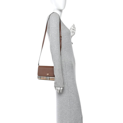 Burberry Calfskin Vintage Check New Hampshire Bag Archive Beige Tan 2 of 11