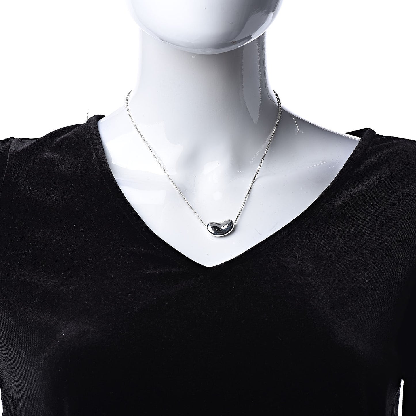 Sterling Silver 20mm Elsa Peretti Bean Pendant Necklace