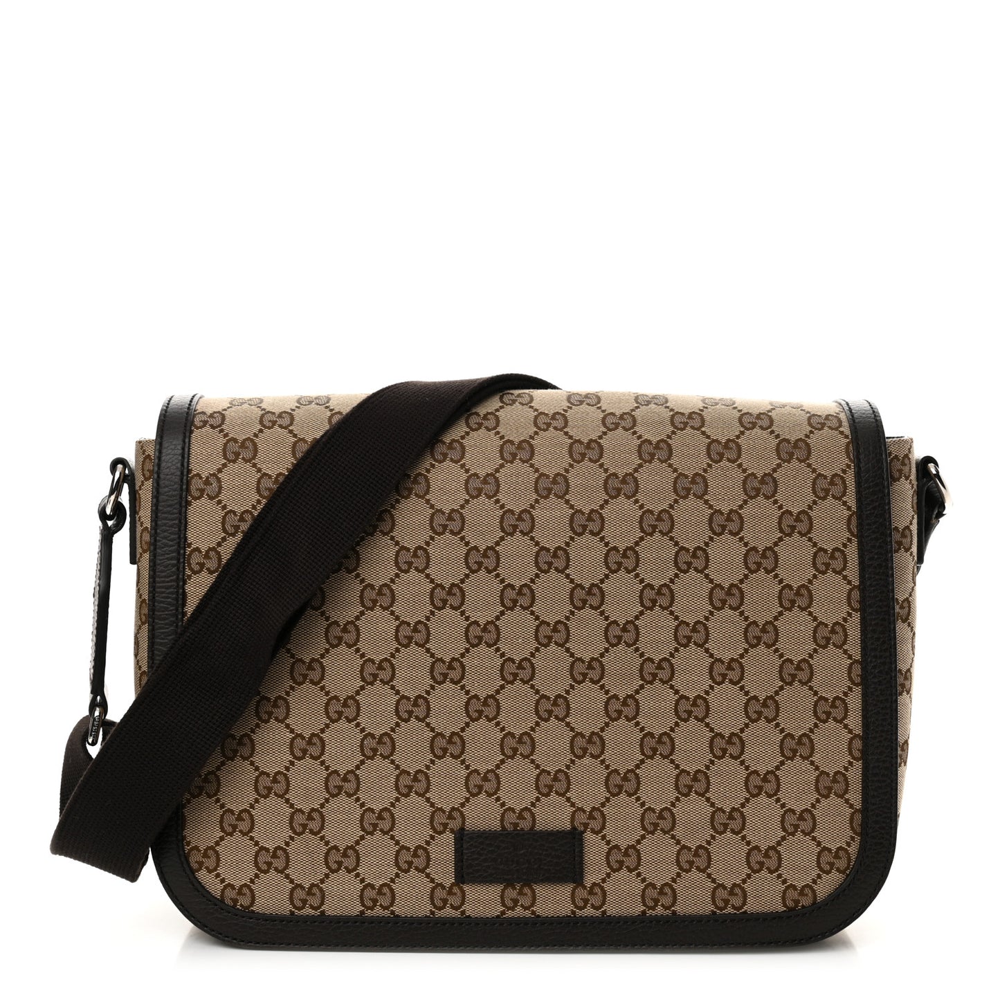 Monogram Large Flap Messenger Bag Beige Dark Brown