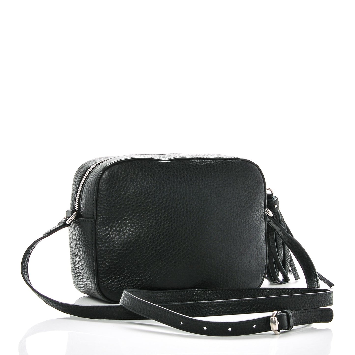 Pebbled Calfskin Studded Small Soho Disco Bag Black
