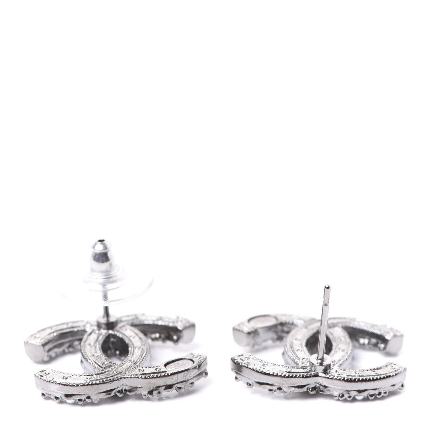 Chanel Ruthenium Crystal Pearl Caviar Earrings 3 of 5