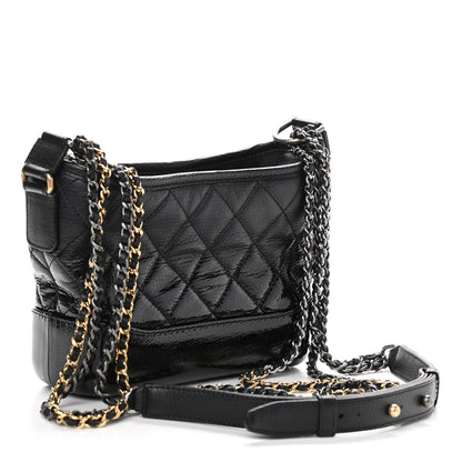 Chanel Patent Goatskin Quilted Small Gabrielle Hobo Black 3 of 10