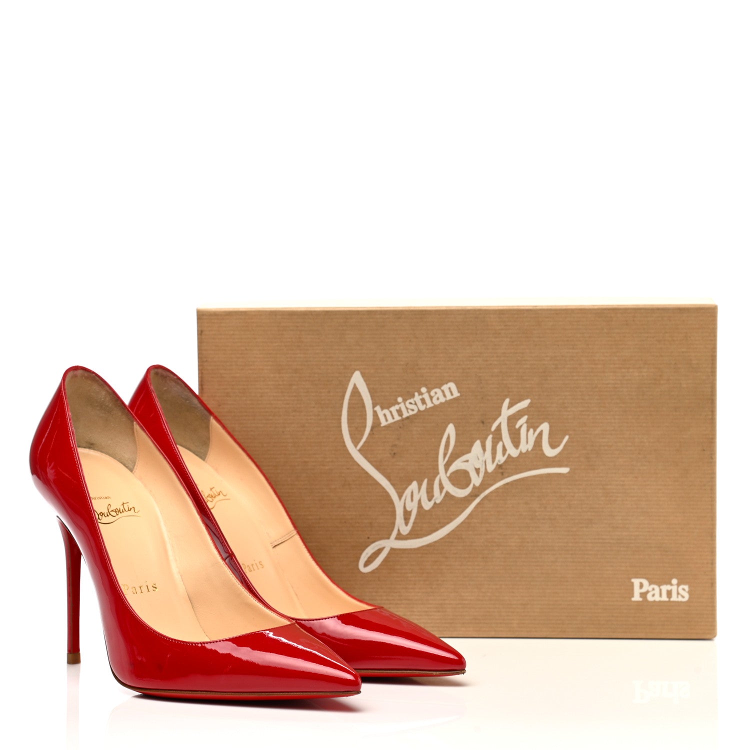 Christian Louboutin Patent Decollete 554 100 Pumps 36.5 Loubi Red 8 of 8