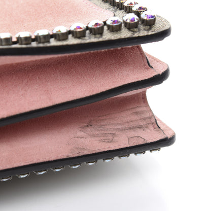 Gucci GG Supreme Monogram Suede Crystal Medium Dionysus Shoulder Bag Beige Ebony Light Peonia 9 of 16