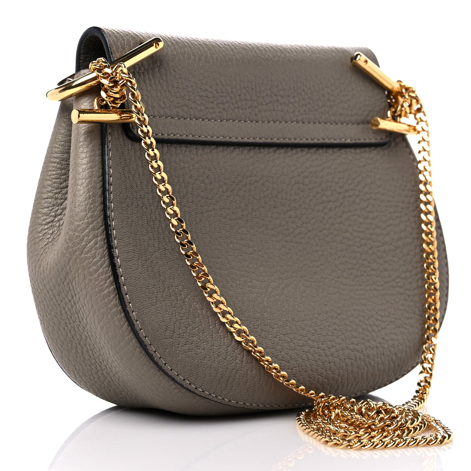 Chloe Grained Lambskin Mini Drew Shoulder Bag Motty Grey 3 of 9