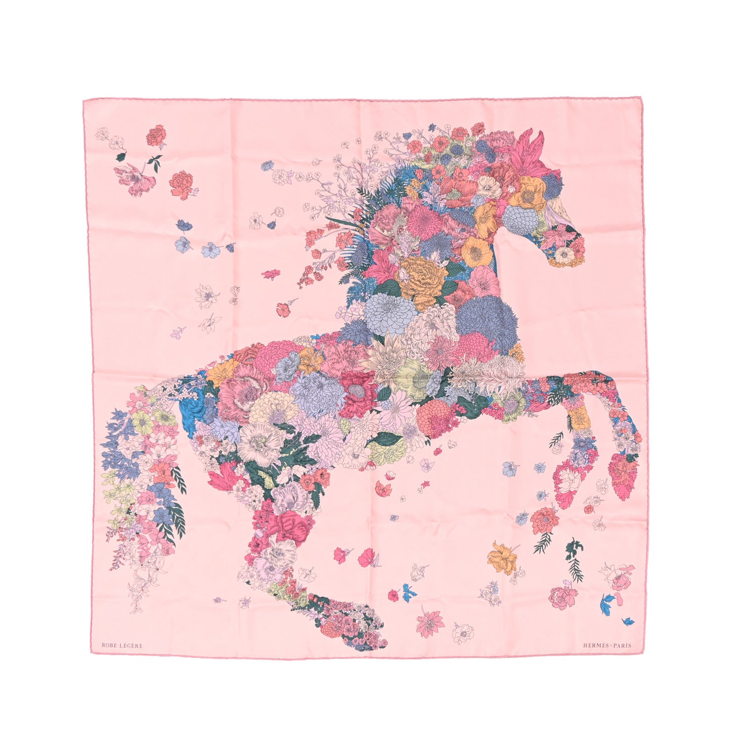 Silk Robe Legere Scarf 90 Rose Hortensia Bleu