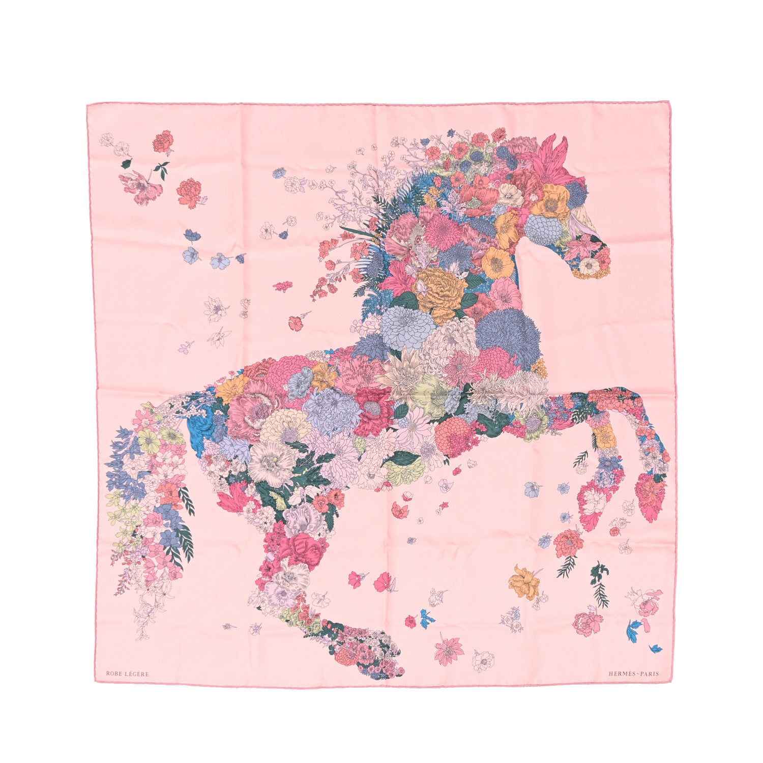 Hermes Silk Robe Legere Scarf 90 Rose Hortensia Bleu 1 of 8