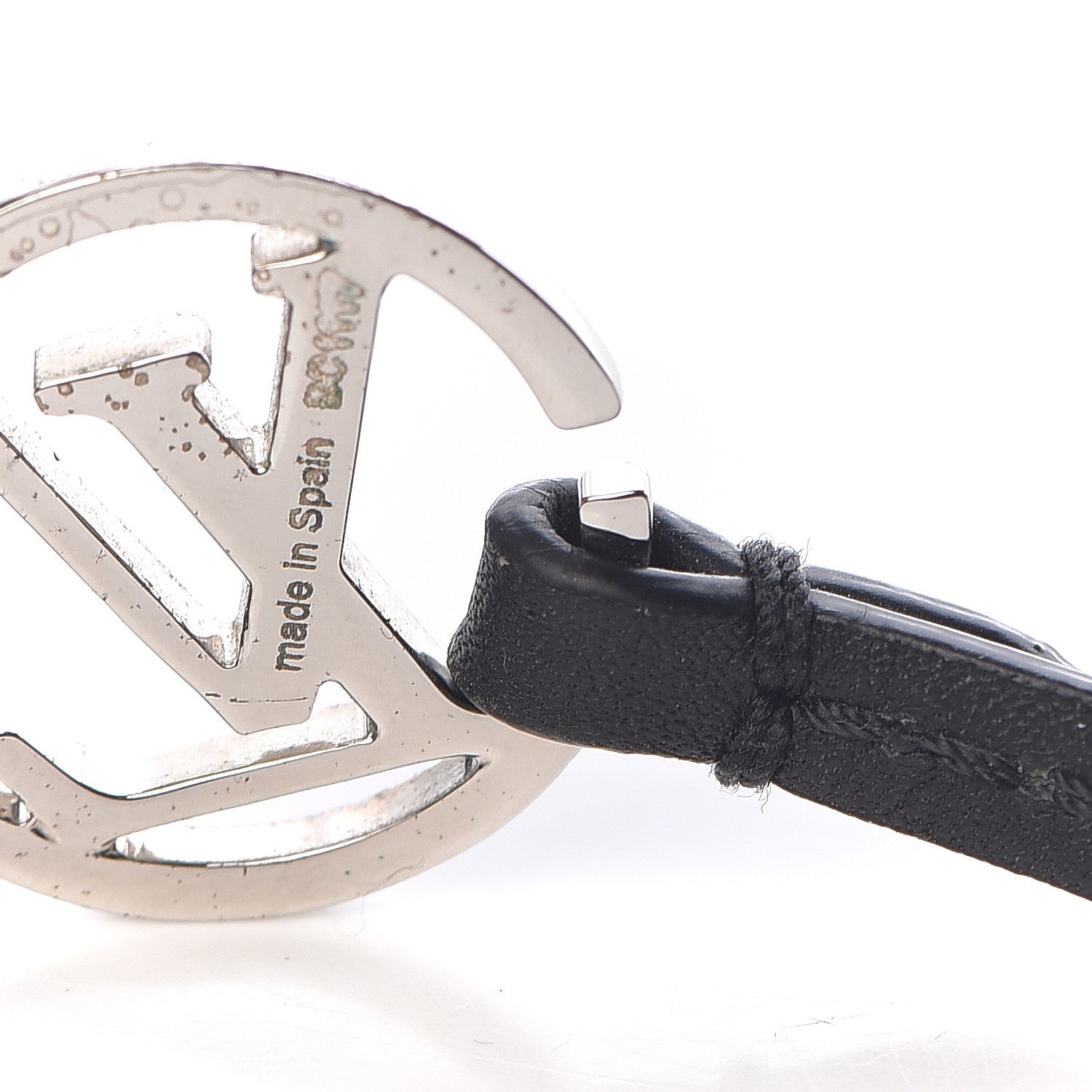 Louis Vuitton Calfskin LV Circle Double Wrap Bracelet Black 5 of 6