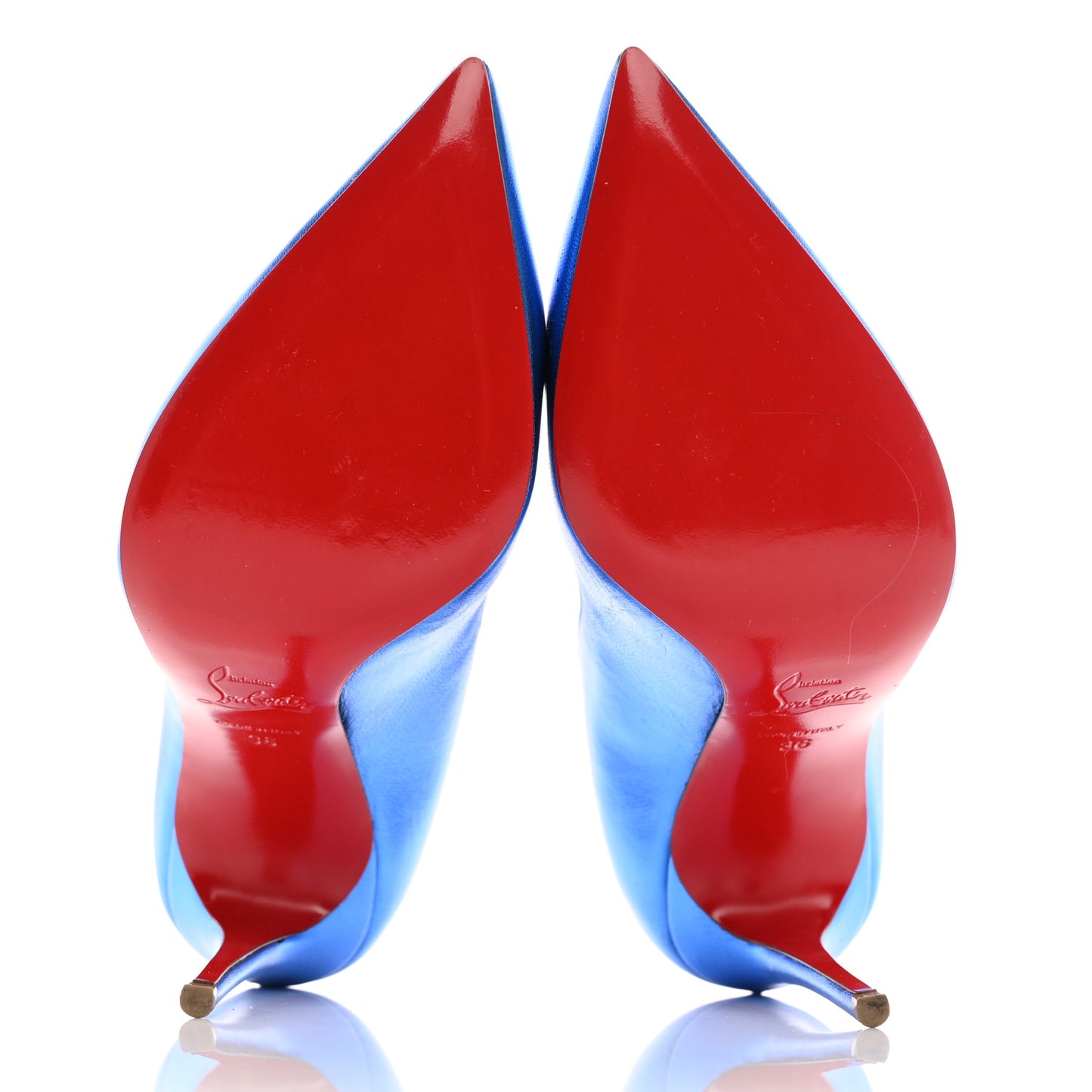 Metallic Patent Hot Chick 100 Pumps 36 Blue