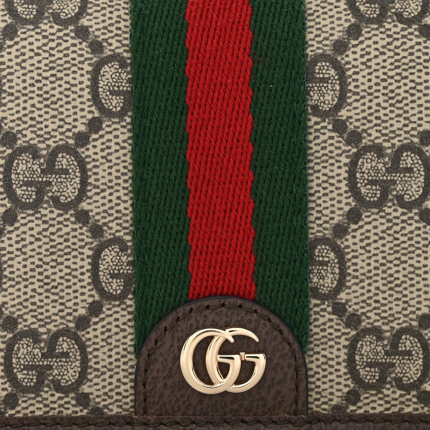 Gucci GG Supreme Monogram Web Ophidia Small Wallet Beige Dark Brown 8 of 8