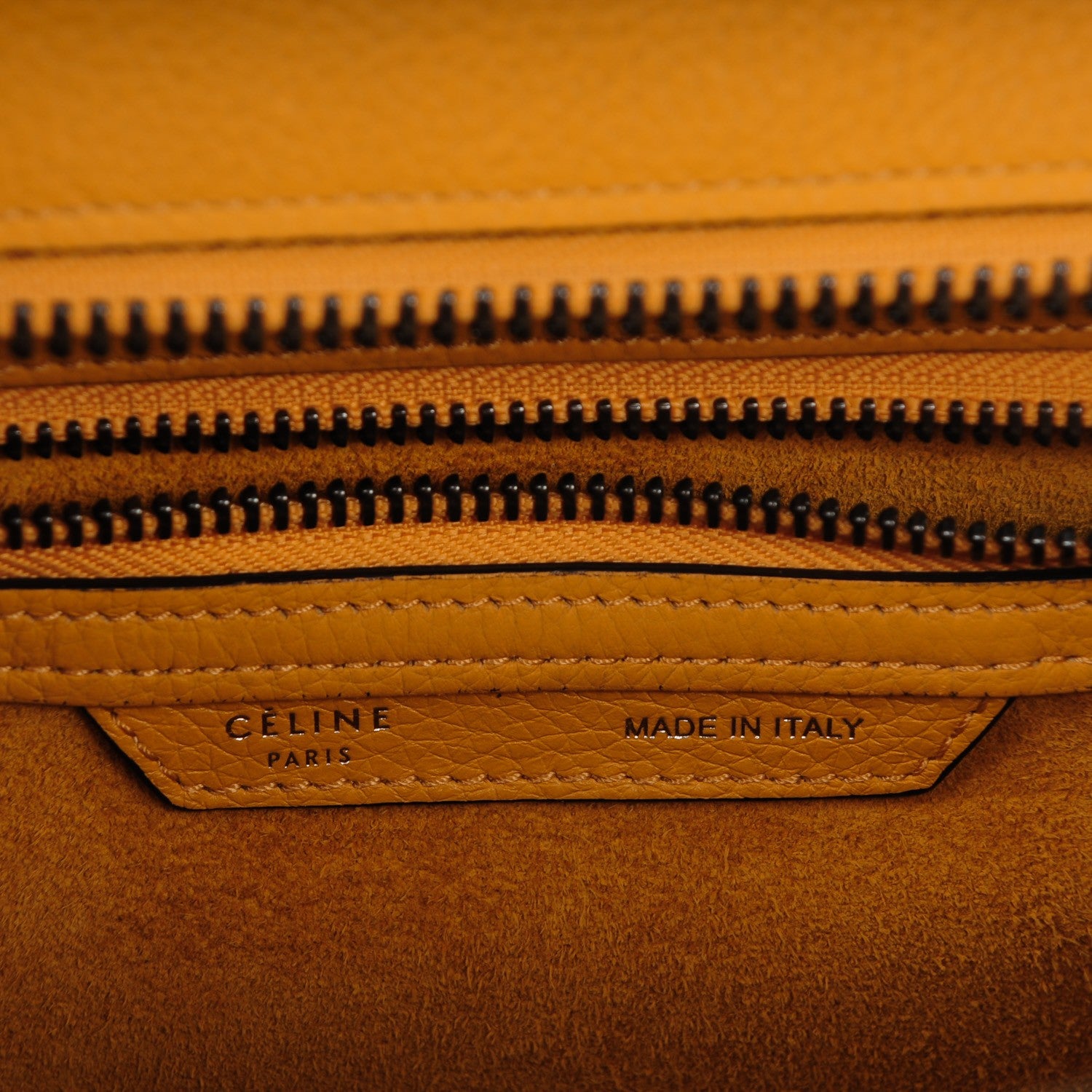 Celine Drummed Calfskin Micro Luggage Ocre 6 of 8