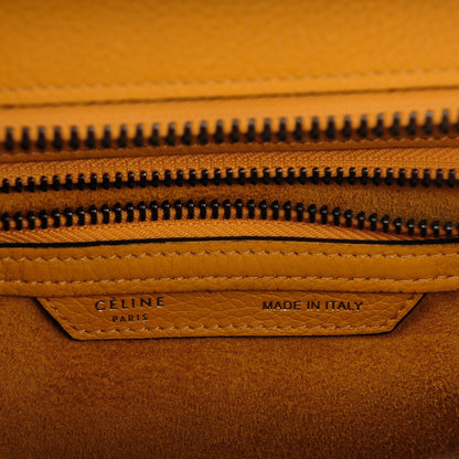 Celine Drummed Calfskin Micro Luggage Ocre 6 of 8