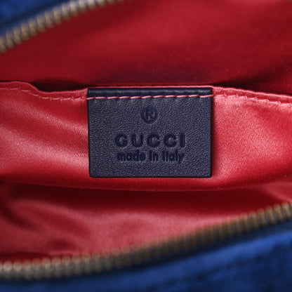 Gucci Velvet Matelasse GG Marmont Belt Bag 65 26 Cobalt Blue 5 of 10