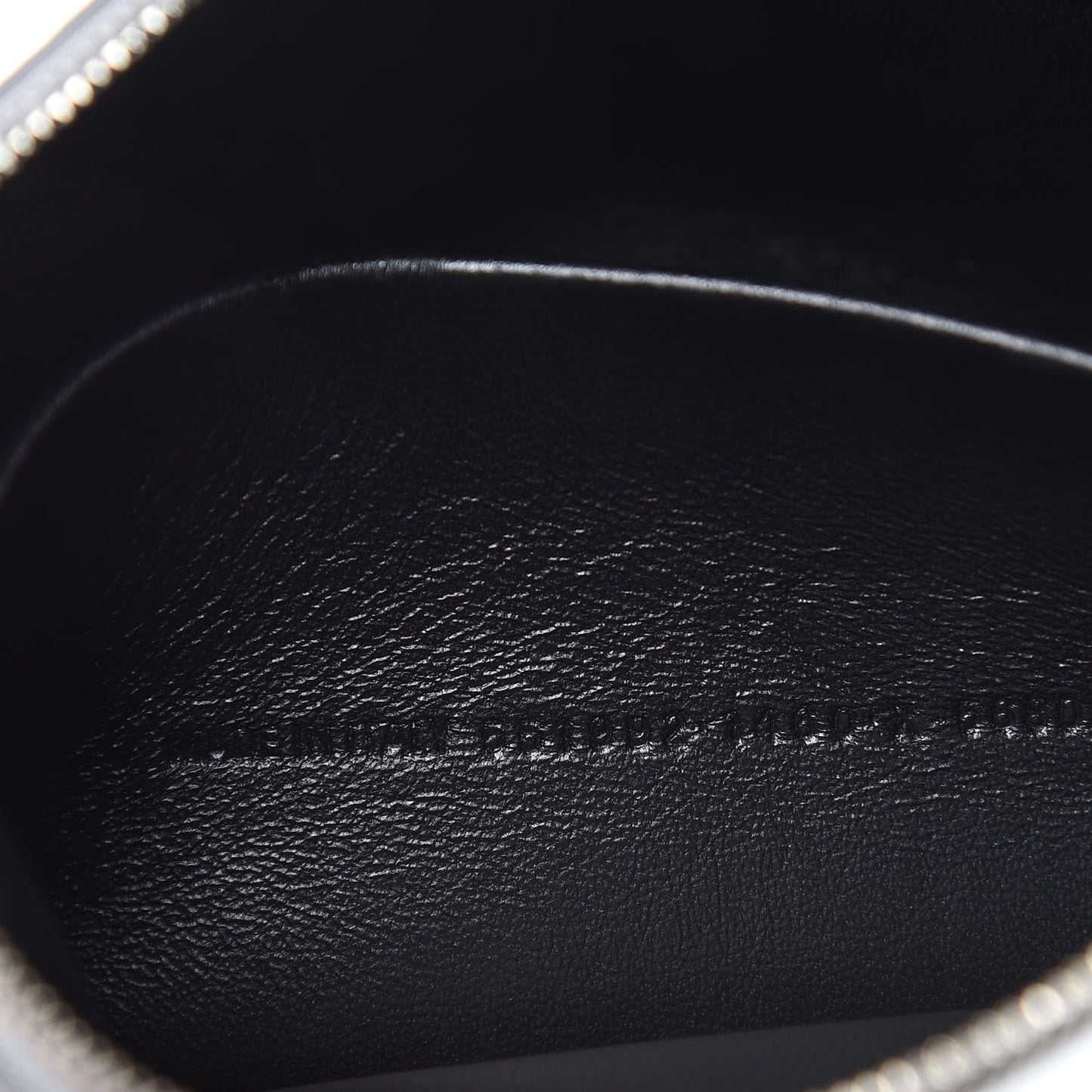 Metallic Goatskin Logo Large Everyday Zip Pouch Argent Black