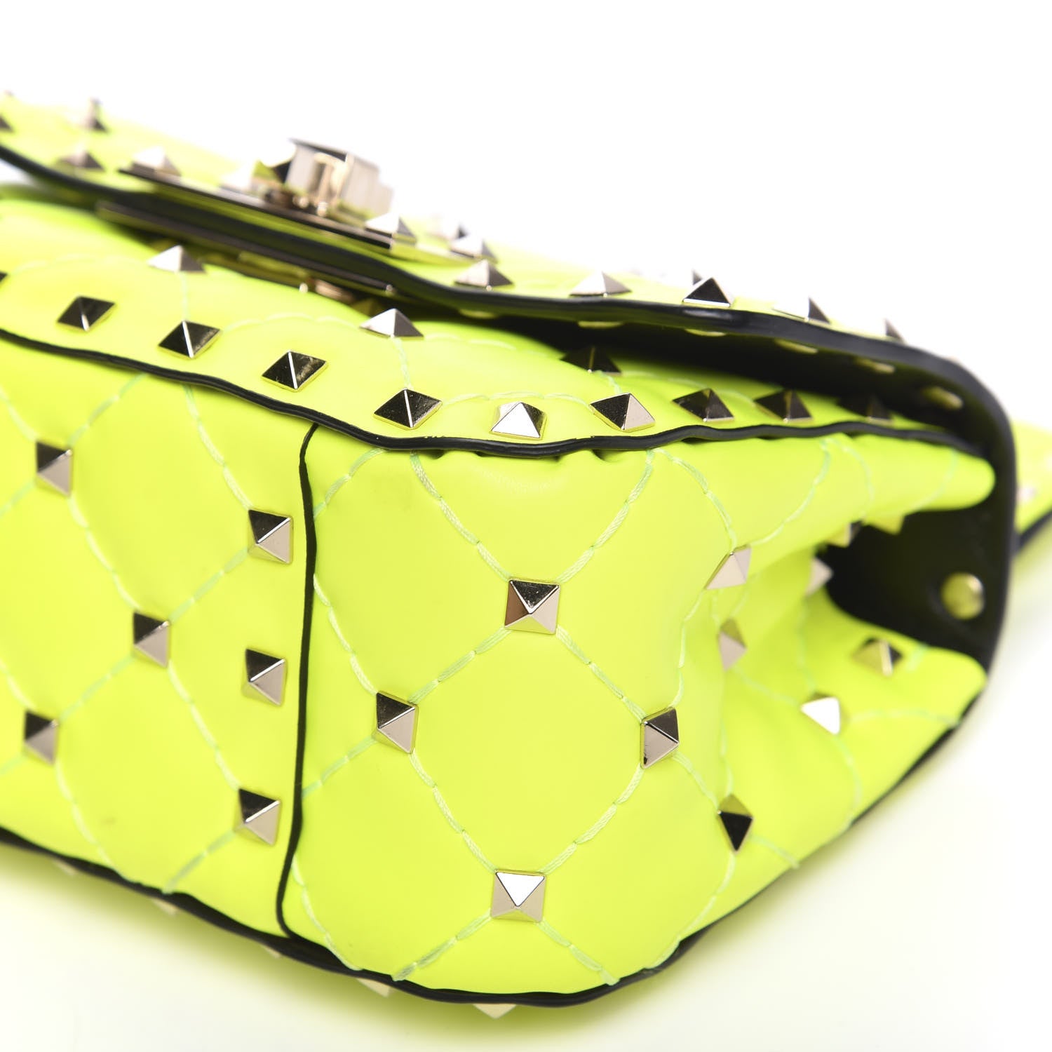 Valentino Garavani Calfskin Micro Rockstud Spike Shoulder Bag Lime 7 of 10