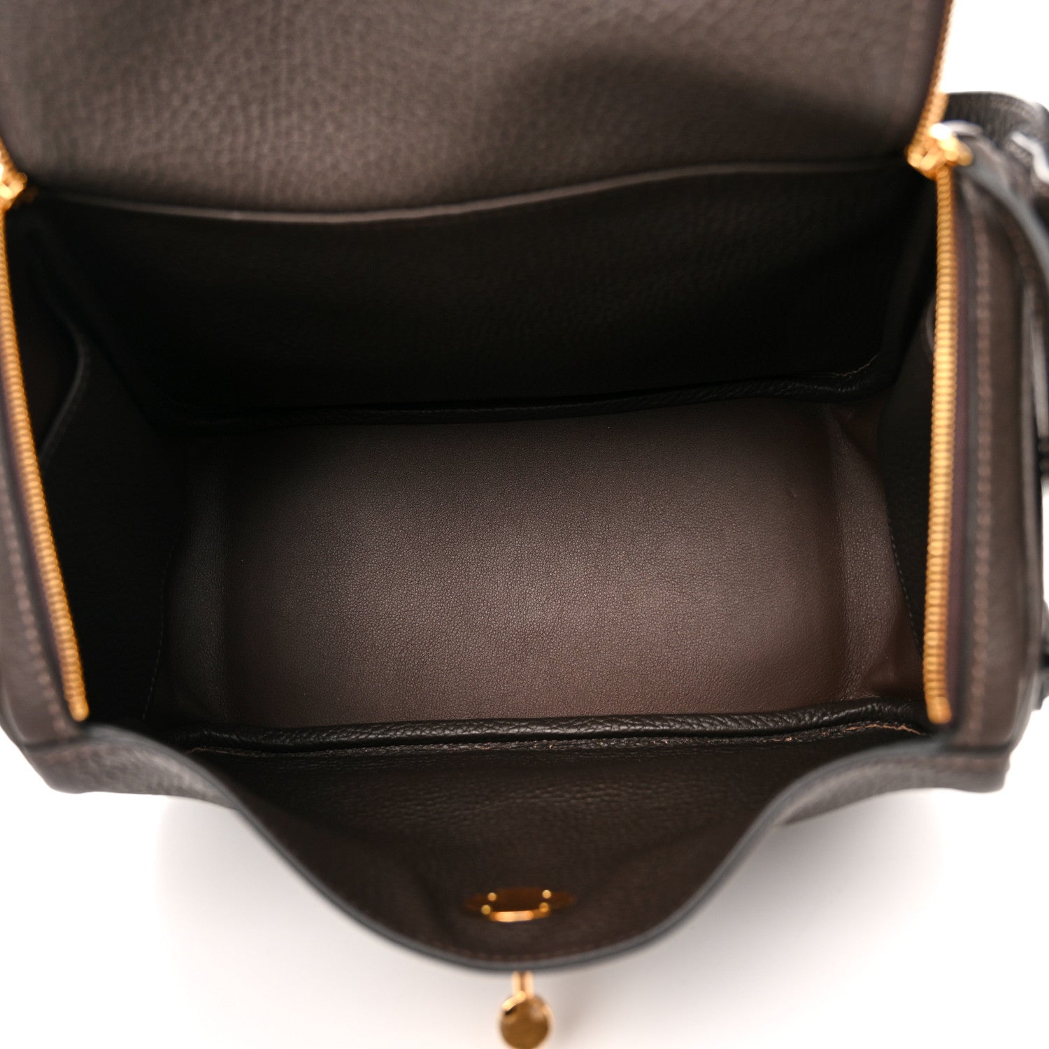 Hermes Taurillon Clemence Lindy 26 Chocolate 5 of 11