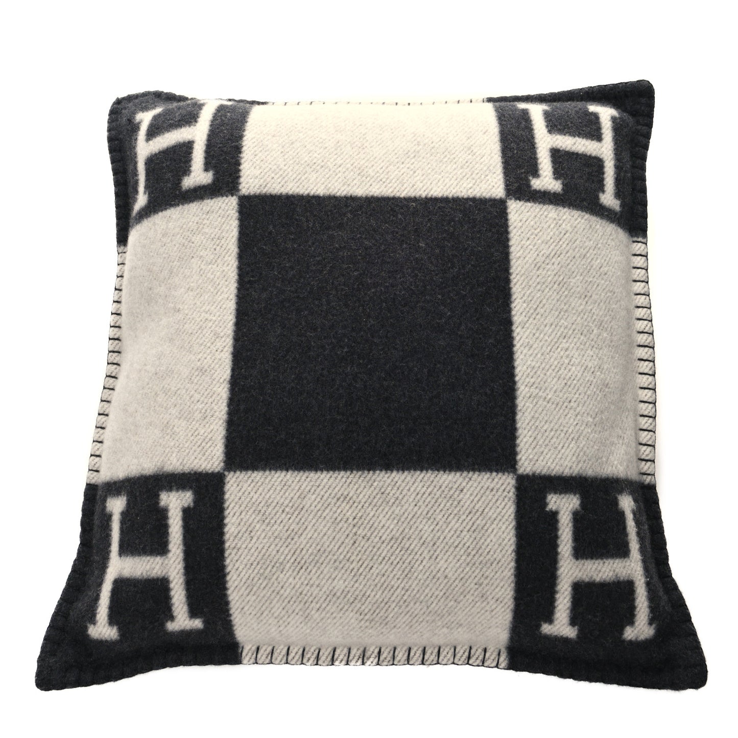 Wool Cashmere Avalon Pillow PM Ecru Gris Fonce