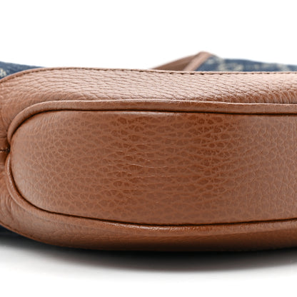 Gucci New Denim GG Monogram Calfskin Small Jackie 1961 Hobo Blue Tea Cuir 9 of 9