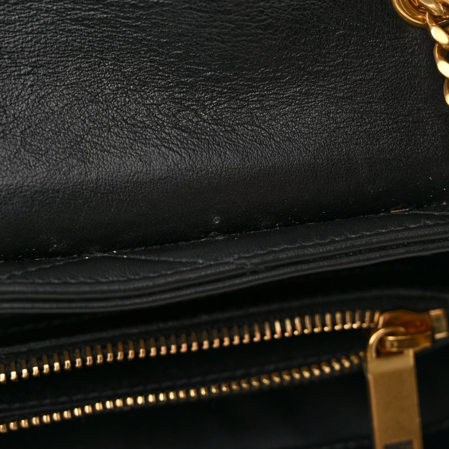 Calfskin Y Quilted Monogram Small Loulou Chain Satchel Black