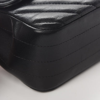 Chanel Lambskin Chevron Quilted Mini Rectangular Flap Black 15 of 21