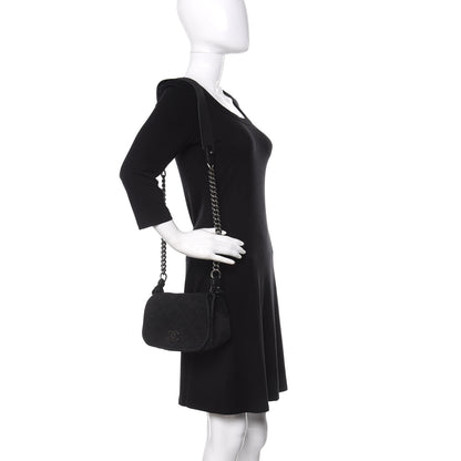 Chanel Bullskin Suede Small Highlander Messenger Flap Black 2 of 11
