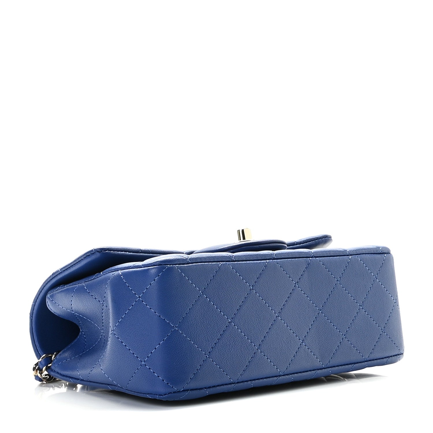 Chanel Lambskin Quilted Mini Top Handle Rectangular Flap Dark Blue 4 of 9
