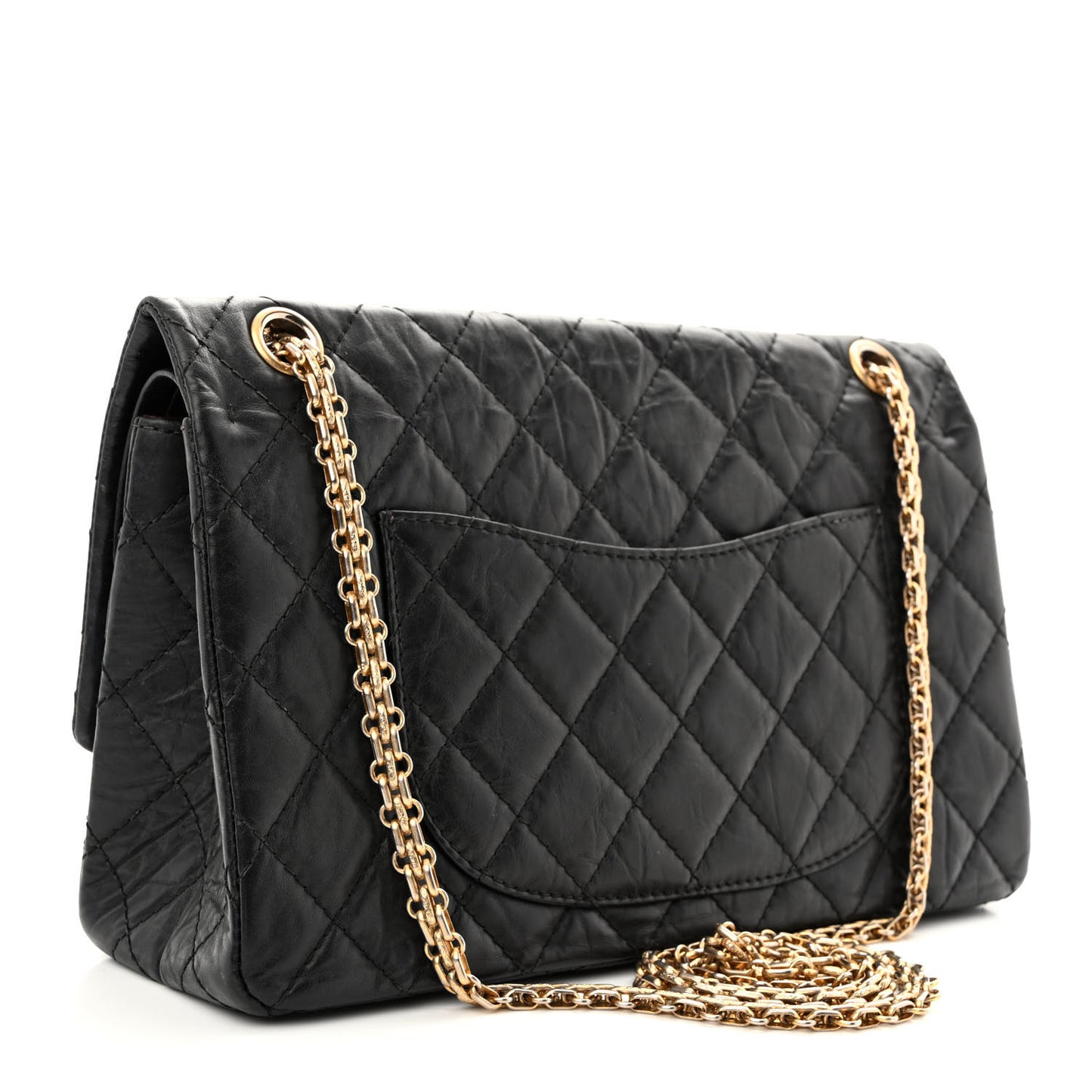 Aged Calfskin Quilted 2.55 Reissue 226 Flap Black