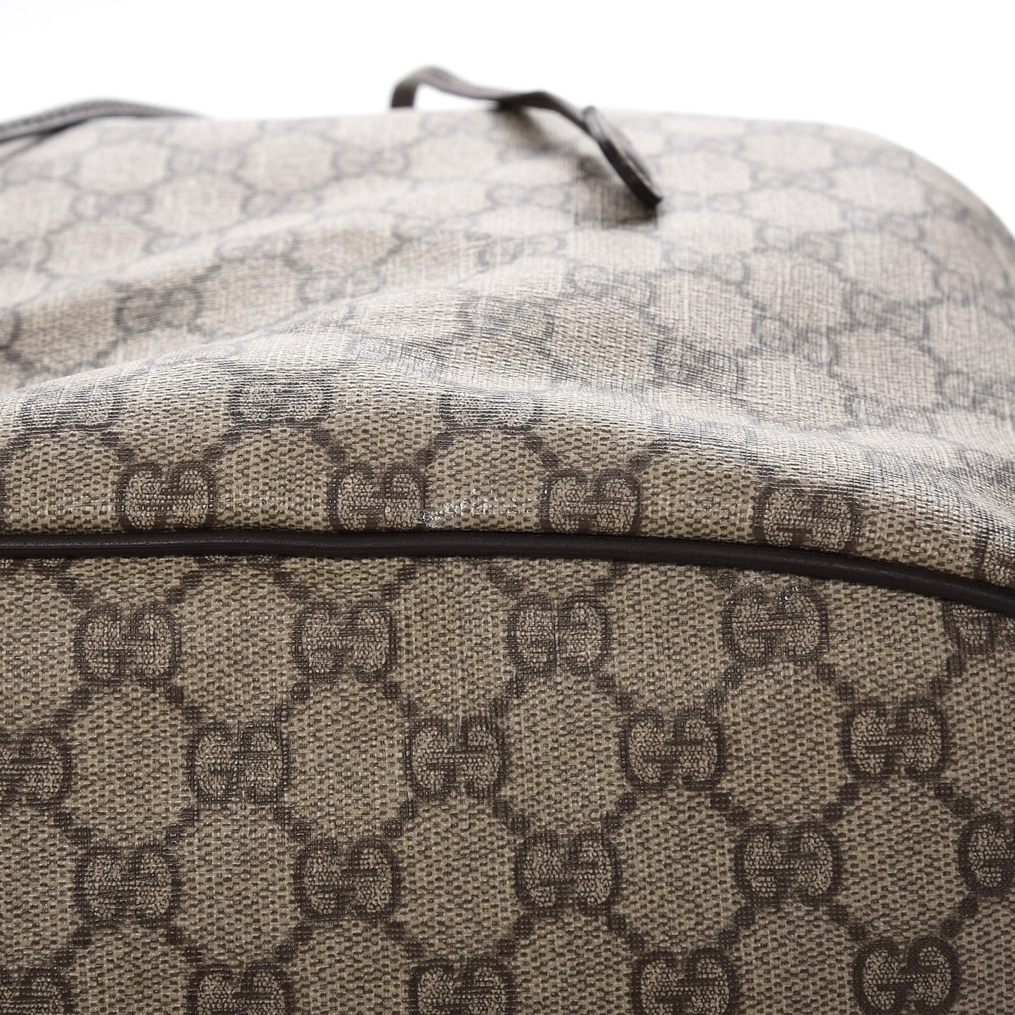 GG Supreme Monogram Drawstring Backpack Dark Brown