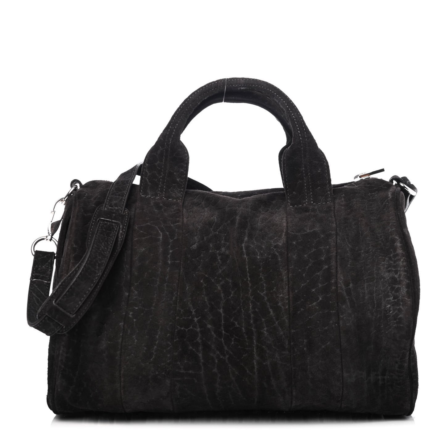 Tumbled Nubuck Rocco Espresso Rhodium Hardware