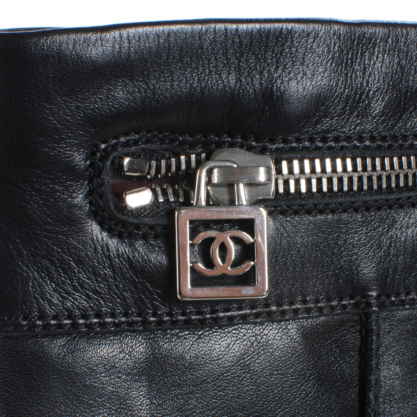Leather Motorcycle Zipper Boots 35.5 Black